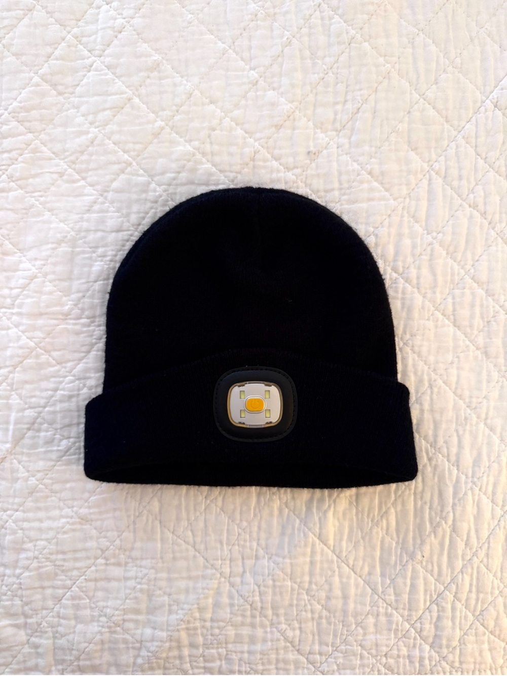 Black Beanie with Front LED Light